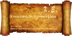 Konstantin Ernesztina névjegykártya